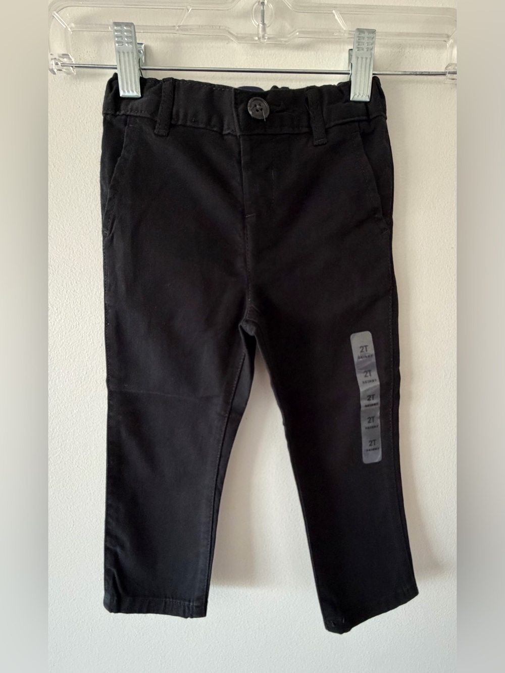 NWT The Children’s Place Toddler Boys Black Skinny Chino Pants Size 2T Uniform